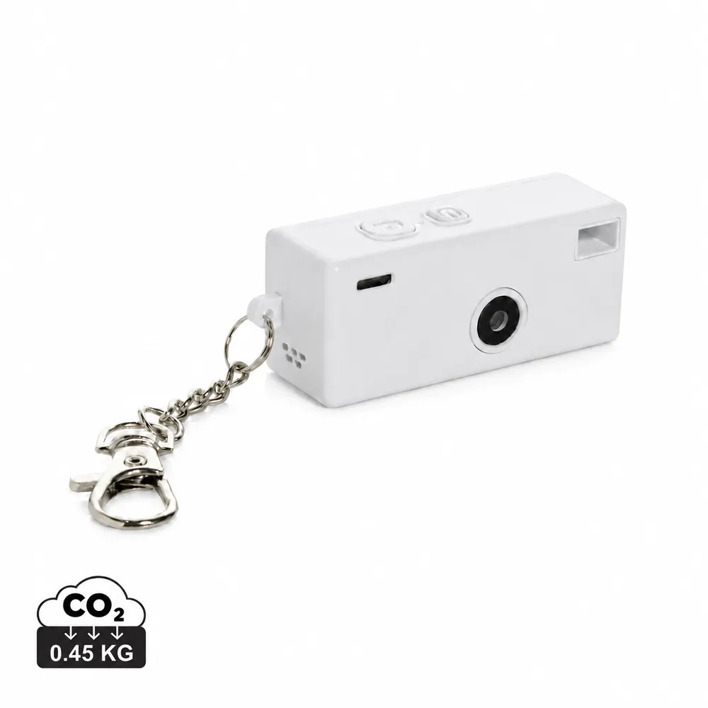 Appareil photo porte-clés blanc personnalisable