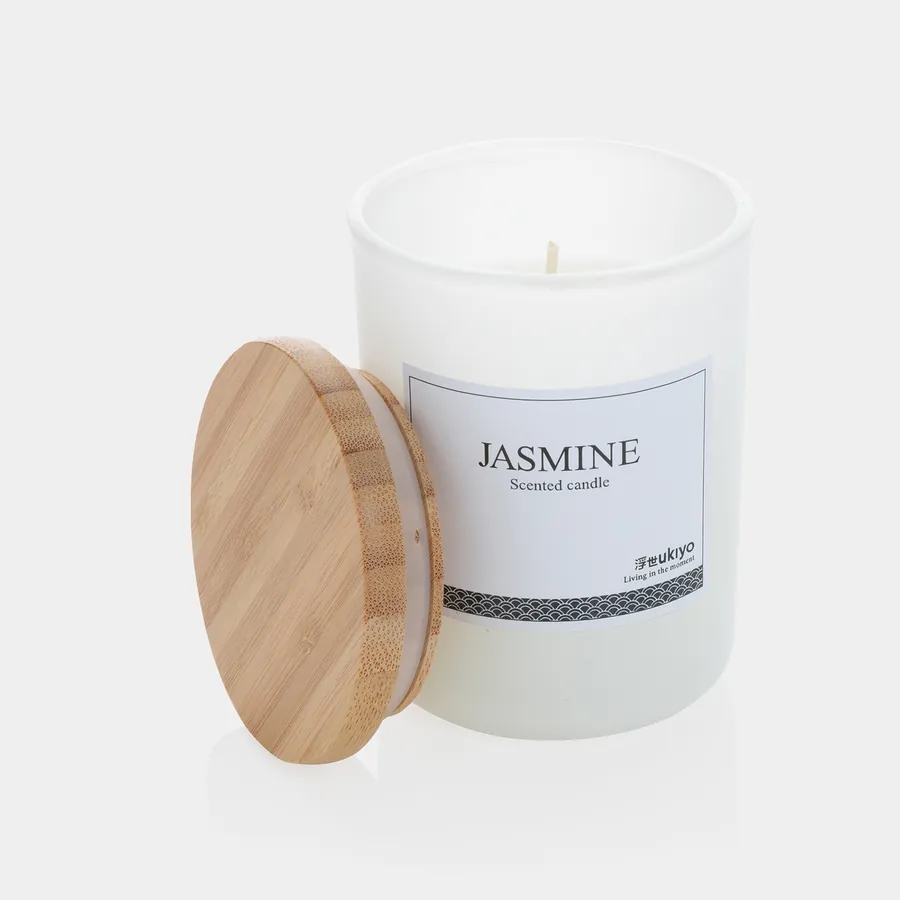 Bougie parfumée avec couvercle en bambou Ukiyo