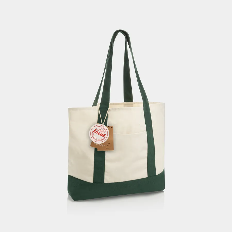 Sac cabas Shop Local en toile recyclée